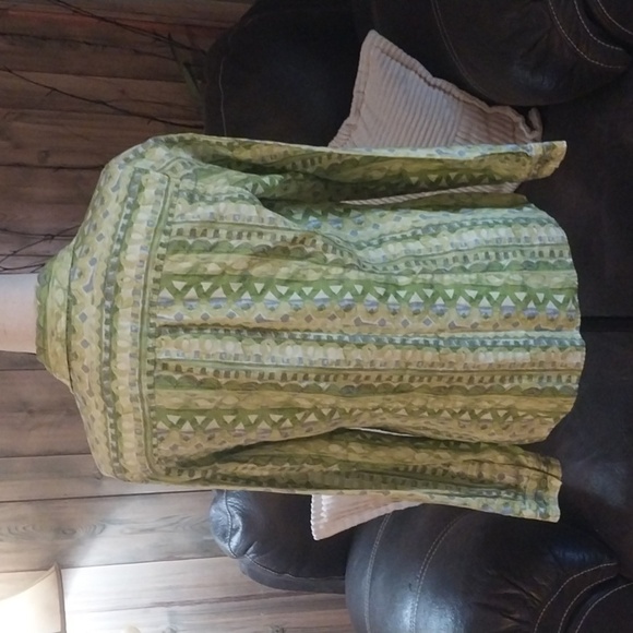 Sigrid Olsen Linen Patterned Long Sleeve Button Down Shirt Top Size M - Picture 4 of 8